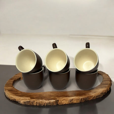 Brown Ceramic Tea Cups/Cofee Cups 150ml | Set of 6