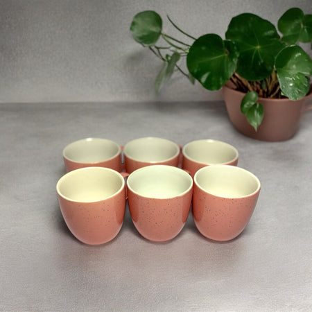 Pink Ceramic Tea Cups 150ml | Set of 6