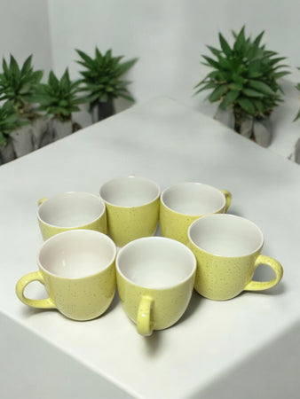 Light Green Ceramic Tea Cups 150m | Set of 6